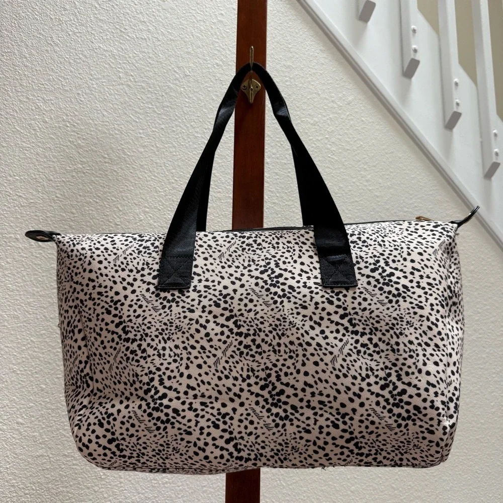 Anthropologie Mali & Lili Brand New Cream & Black Weekender Travel Bag